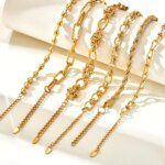 Gold Plated Stainless Steel Link Chain Bracelet for Women | Waterproof Jewelry - Image 5