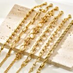 Gold Plated Stainless Steel Link Chain Bracelet for Women | Waterproof Jewelry - Image 2