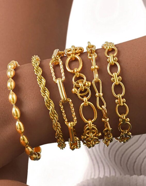 Gold Plated Link Chain Bracelet for Women