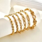 Gold Plated Stainless Steel Link Chain Bracelet for Women | Waterproof Jewelry - Image 6