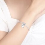 925 Sterling Silver Girl Holding Dog Charm Bead for Women Bracelet