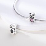 925 Sterling Silver Girl Holding Dog Charm Bead for Women Bracelet - Image 2