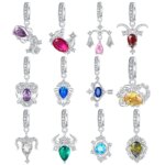 925 Sterling Silver Birthstone Heart Charm Bead for Women | January to December - Image 3