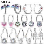 Zircon Crystal Hoop Earrings | 925 Sterling Silver for Women