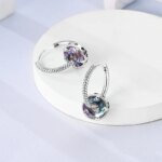 Zircon Crystal Hoop Earrings | 925 Sterling Silver for Women - Image 2